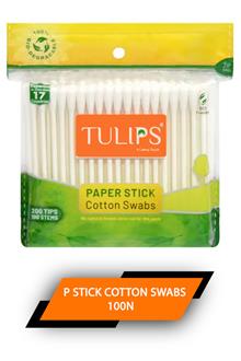 Tulips Paper Stick Cotton Swabs 100n